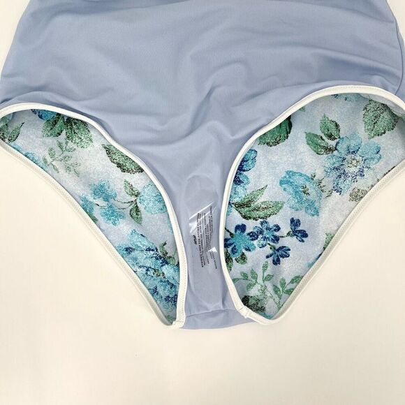 Aerie Ribbed Wrap Triangle High Waisted Full Coverage Bikini Set Green Medium - Picture 7 of 8